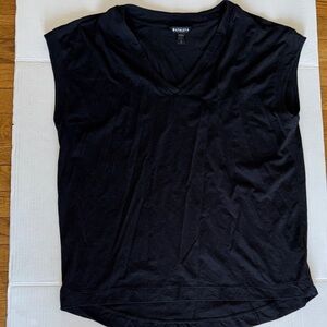 Athleta Classic Black V-Neck Muscle Tee